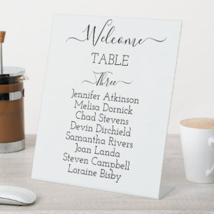 Minimalist Wedding Seating Card Template, Seating  Pedestal Sign