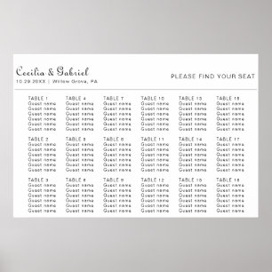 Minimalist Wedding Seating Chart