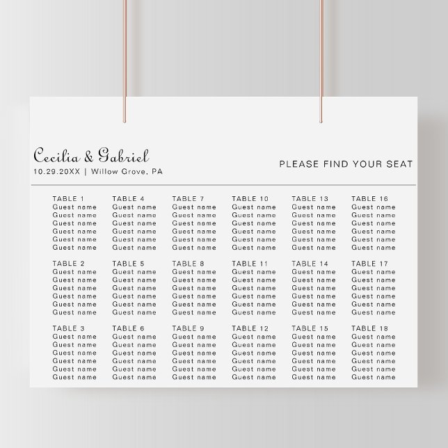 Minimalist Wedding Seating Chart (Creator Uploaded)