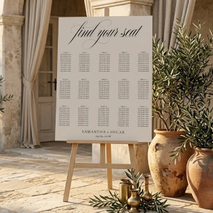 Minimalist Wedding Seating Chart   Elegant Script 