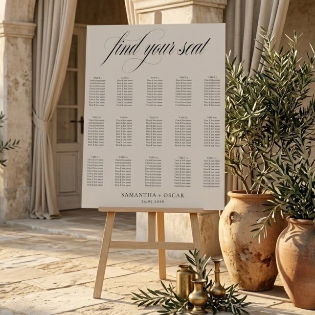 Minimalist Wedding Seating Chart | Elegant Script  (Creator Uploaded)