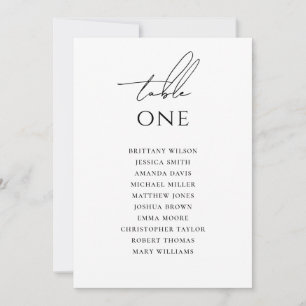 Minimalist Wedding Seating Chart Elegant Simple Invitation