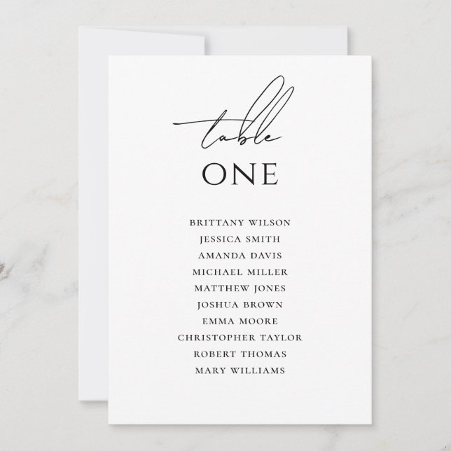 Minimalist Wedding Seating Chart | Elegant Simple  Invitation (Front)