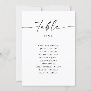 Minimalist Wedding Seating Chart   Modern Script Invitation
