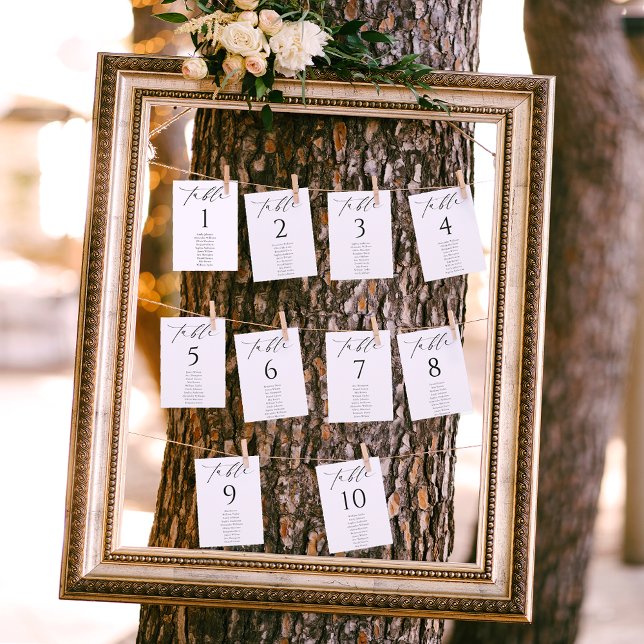 Minimalist Wedding Seating Chart Table Number Card (Creator Uploaded)