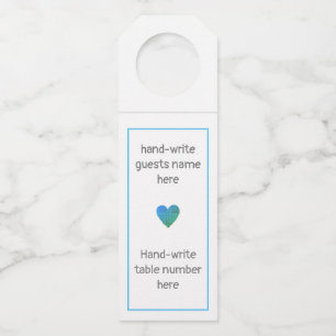 Minimalist Wedding Seating Hang Tags for Bottles