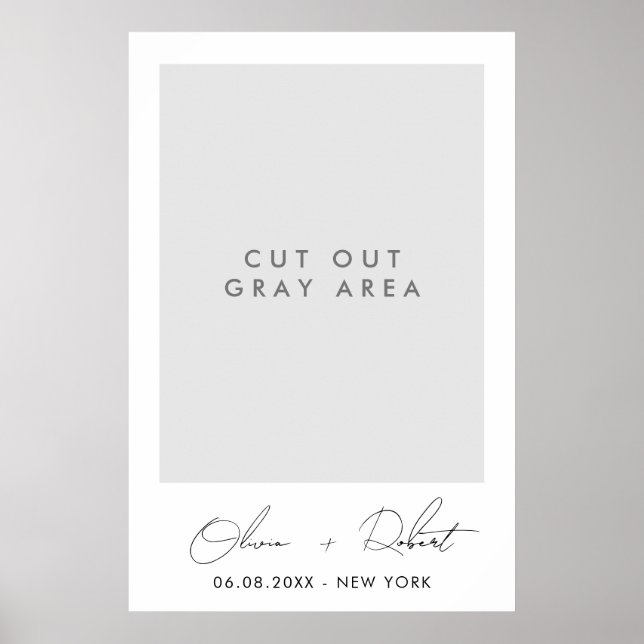 Minimalist Wedding Selfie Frame Poster (Front)