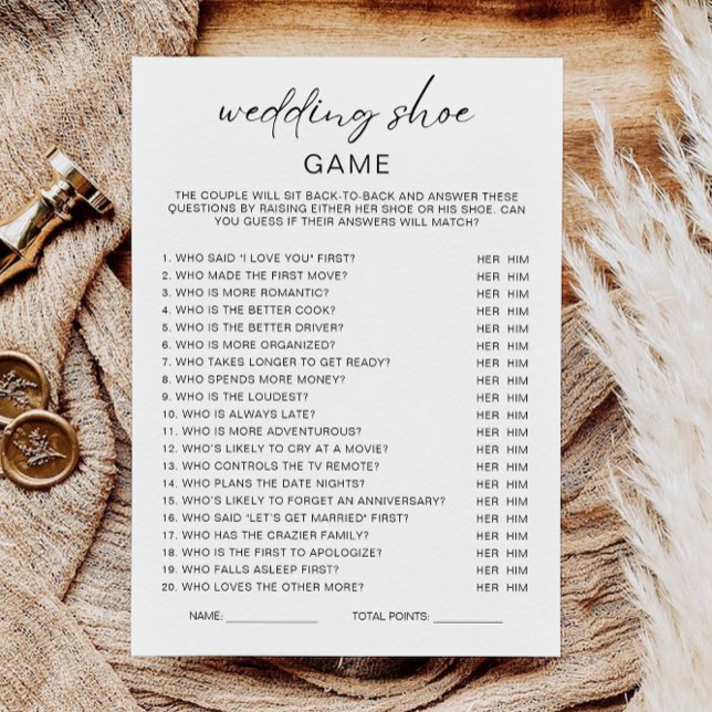 Minimalist Wedding Shoe Couples Shower Game Invitation (Minimalist Wedding Shoe Couples Shower Game Invitation)