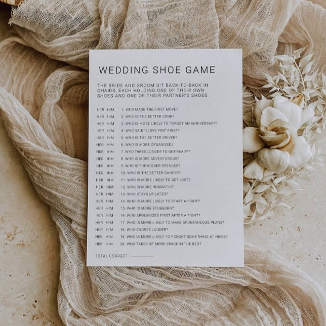 Minimalist Wedding Shoe Game Template, Invitation (Minimalist Wedding Shoe Game Template, Invitation)