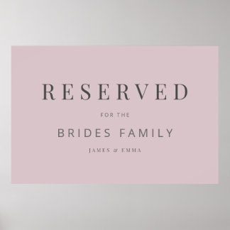 Minimalist Wedding Sign Dusky Rose