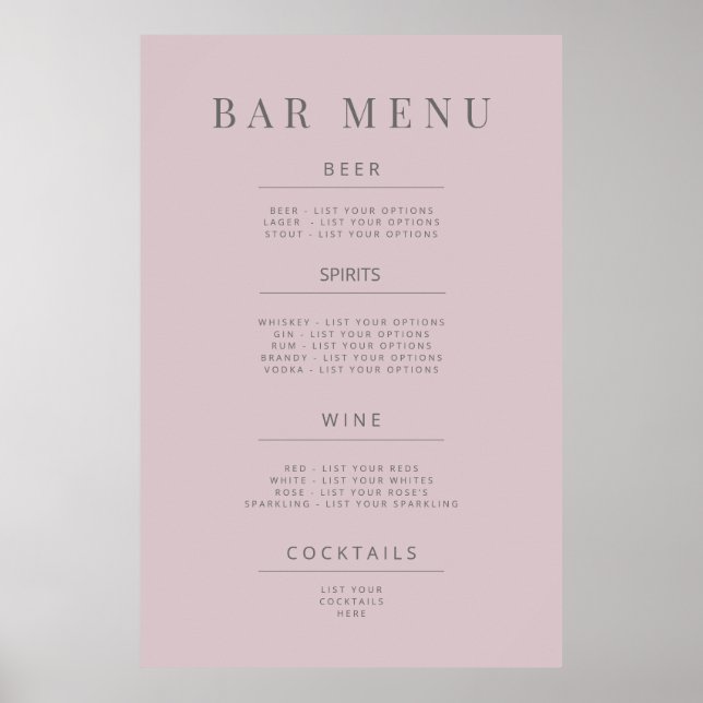 Minimalist Wedding Sign Poster Soft Beige (Devant)