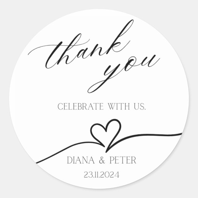 minimalist wedding stickers (Front)