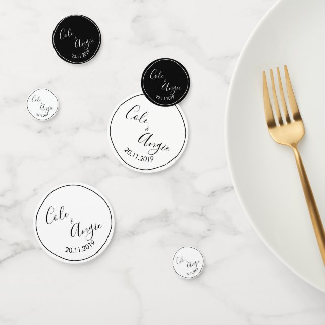 Minimalist Wedding Table Confetti with Line Border (Group)