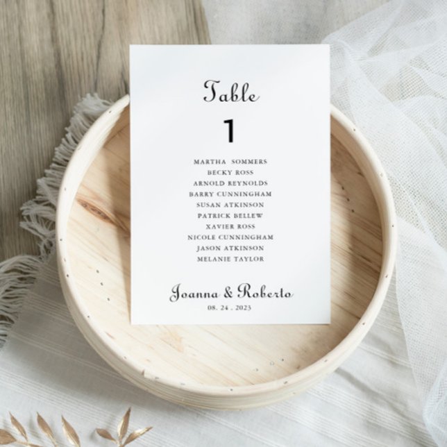 Minimalist Wedding Table Number 1 Seating Charts (Creator Uploaded)