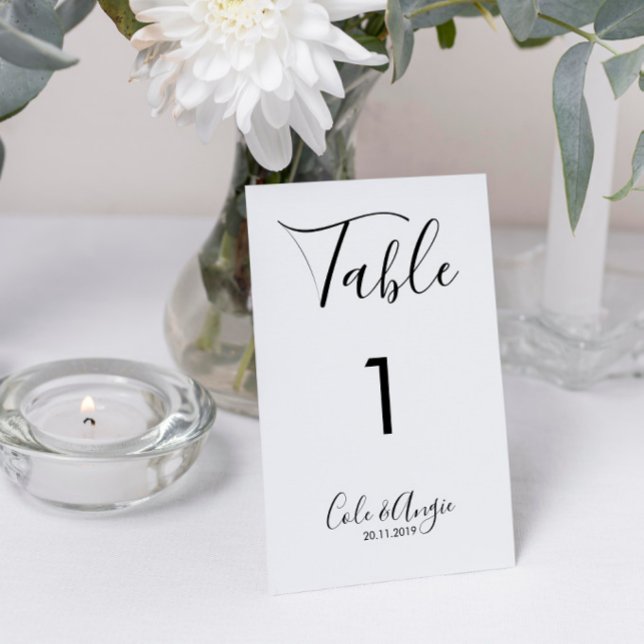 Minimalist Wedding Table Numbers - Crossed Borders (Minimalist Wedding Table Number with Crossed Borders.)