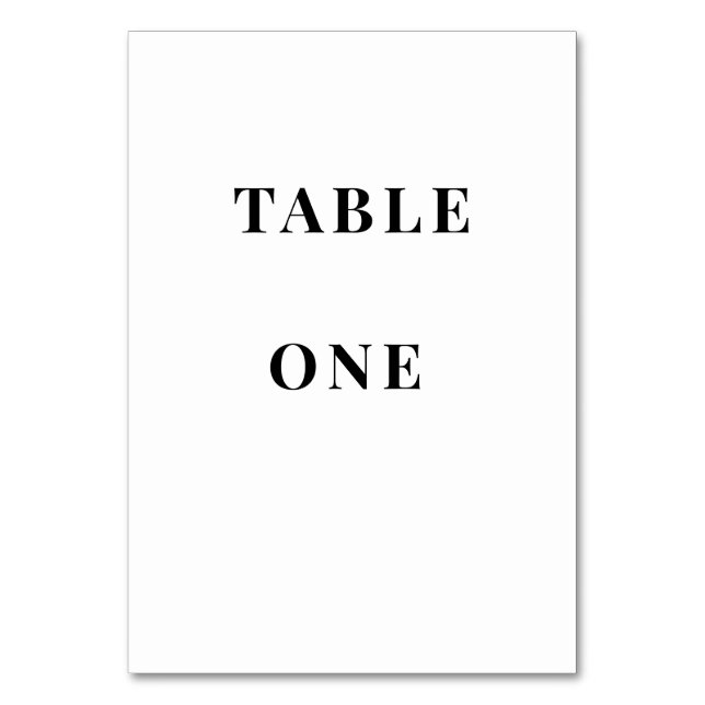 Minimalist Wedding Table Numbers | Elegant Cards (Front)