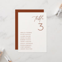 Minimalist Wedding Table Seating Card