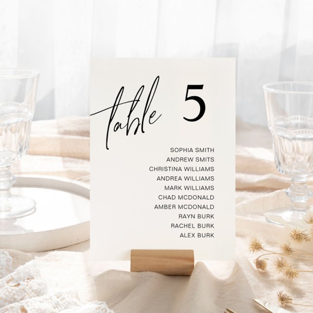Minimalist Wedding Table Seating Chart Cards (Creator Uploaded)
