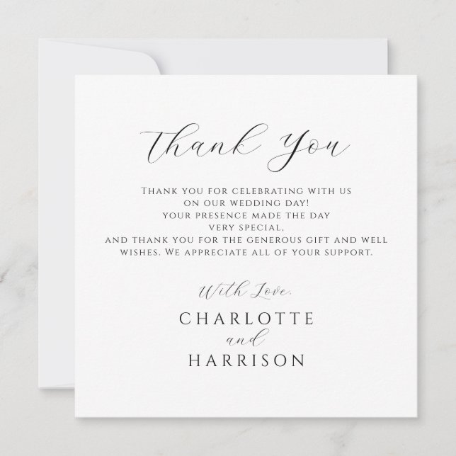 Minimalist Wedding Thank You Card (Front)