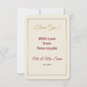 Minimalist Wedding Thank you Card. Card