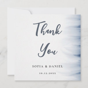 Minimalist Wedding Thank You Card with Ink Accent