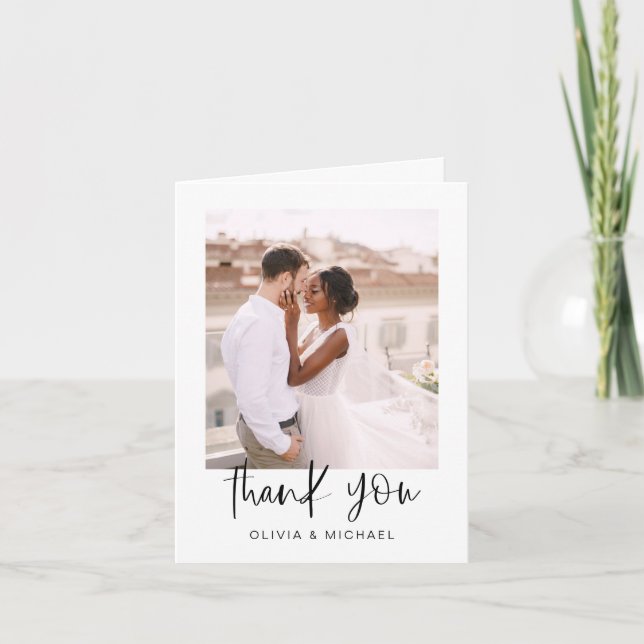 Minimalist Wedding Thank You Photo Simple (Front)