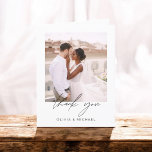 Minimalist Wedding Thank You Photo Simple<br><div class="desc">Wedding Thank You Cards that have a photo on the front and back. The Thank you cards contain a modern hand lettered cursive script typography that are elegant,  simple and modern to use after you wedding day celebration.</div>