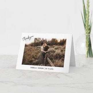 Minimalist wedding thankyou card with Photo