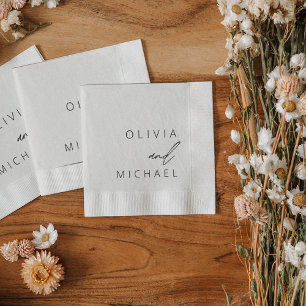 Minimalist Wedding Typography Elegant Napkin