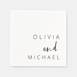 Minimalist Wedding Typography Elegant Napkin