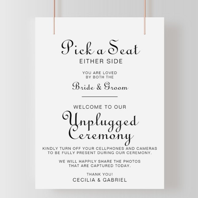 Minimalist Wedding Unplugged Ceremony  Poster (Creator Uploaded)