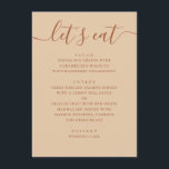 Minimalist Wedding | Warm Peach Sand Modern Dinner Menu<br><div class="desc">A wedding menu card designed to present your meal in a clear and organized way. The layout keeps each course easy to follow, so guests can quickly see what’s being served. It’s simple, structured, and works well for both plated dinners and curated menus. The warm peach sand tone adds a...</div>