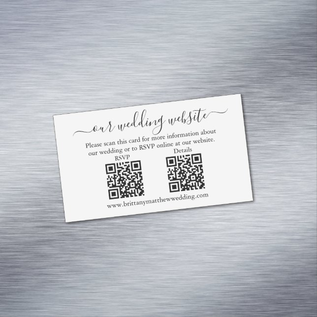 Minimalist Wedding Website QR 25 Magnet Cards (In Situ)