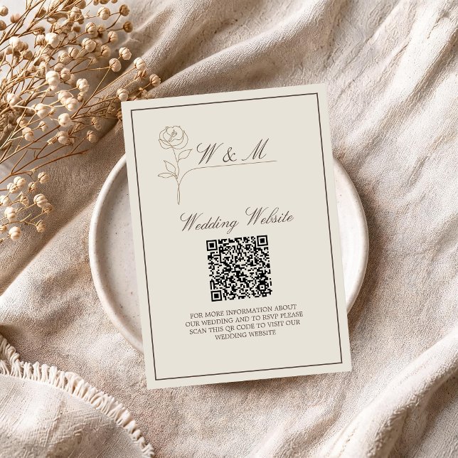 Minimalist Wedding Website QR Code Enclosure Card  (Creator Uploaded)