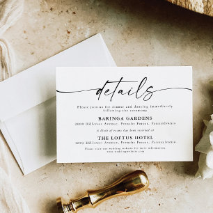 Minimalist Wedding Wedding Details Enclosure Card
