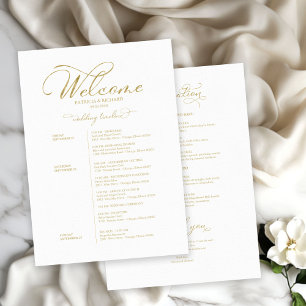 Minimalist Wedding Weekend Itinerary Timeline Card