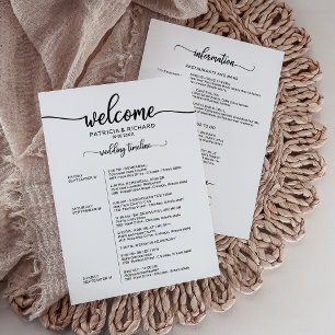 Minimalist Wedding Weekend Itinerary with Icons