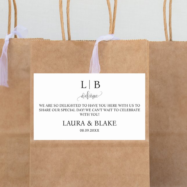Minimalist Wedding Welcome Bag For Hotel Guests Sticker (Creator Uploaded)