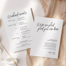 Minimalist Wedding Welcome Bag Insert