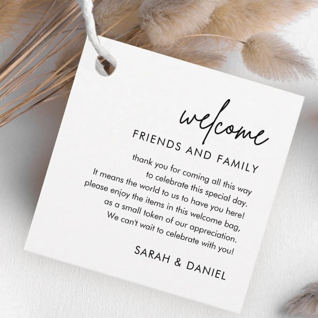 Minimalist Wedding Welcome Gift Bag Basket Favour Tags (Creator Uploaded)