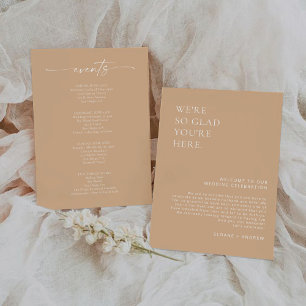 Minimalist Wedding Welcome Letter and Events Card