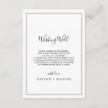 Minimalist Wedding Wishing Well Card<br><div class="desc">This minimalist wedding wishing well card is perfect for a simple wedding. The modern romantic design features classic black and white typography paired with a rustic yet elegant calligraphy with vintage hand lettered style. Customizable in any colour. Keep the design simple and elegant, as is, or personalize it by adding...</div>