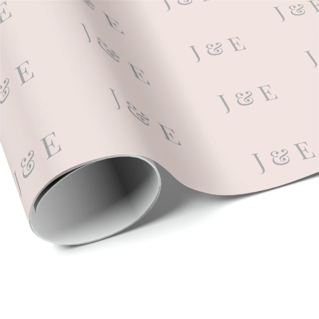 Minimalist Wedding Wrapping Paper | Warm Blush (Roll Corner)