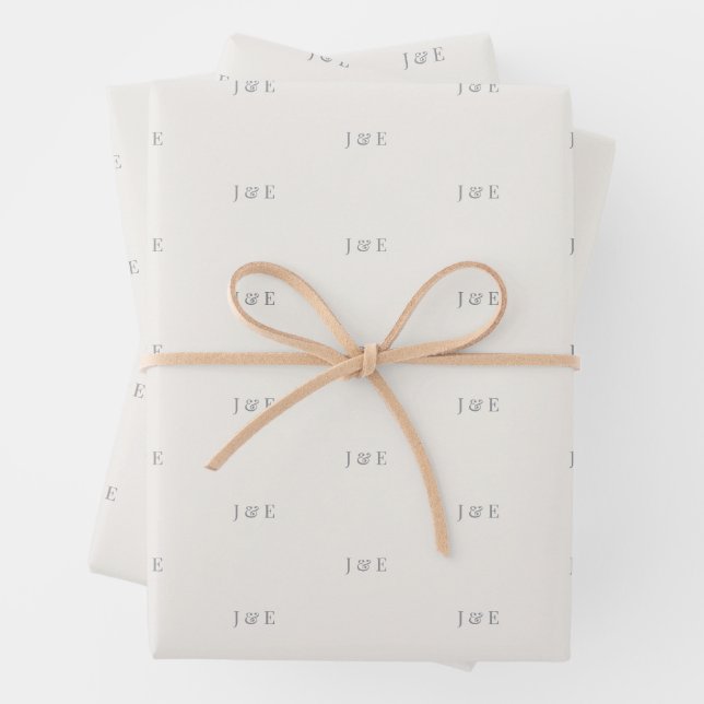 Minimalist Wedding Wrapping Paper | Warm Ivory (In situ)