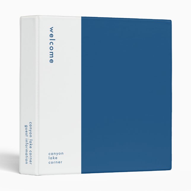 Minimalist Welcome Guest Information Guide Book Binder (Front/Spine)