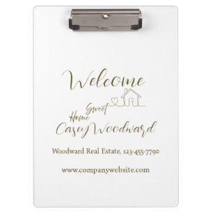Minimalist Welcome Home Client Appreciation Clipboard