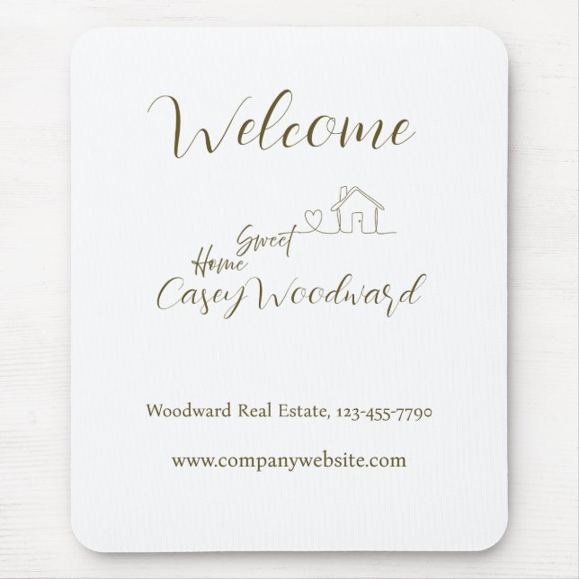 Minimalist Welcome Home Client Appreciation Mouse Pad (Front)
