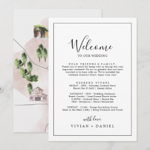 Minimalist Welcome Letter Itinerary & Map