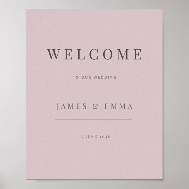 Minimalist Welcome Sign | Dusky Rose (Front)