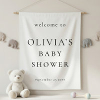 Minimalist Welcome to Baby Shower Fabric Sign